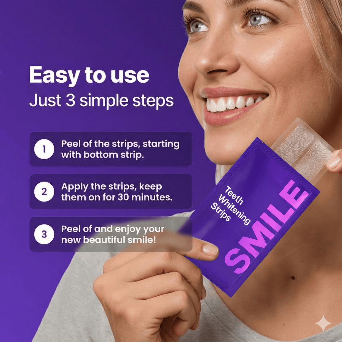 Purple Teeth Whitening Strips - Heath Insider